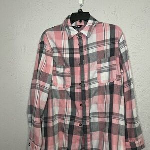 ChicMe Pink and Gray Plaid Shirt